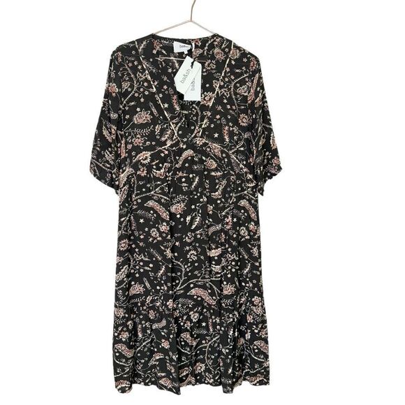 NEW ba&sh Cherry Printed Midi Dress Carbone Size Medium - Picture 4 of 14